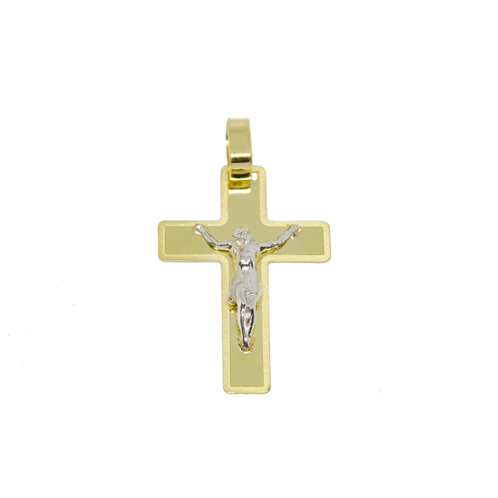 Pingente Crucifixo Retangular em Ouro 18 Kilates � 25357